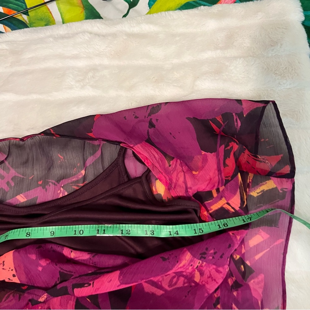 Express S Pink Purple Floral Colorful Layered Casual Spring Summer Dress - Picture 8 of 14